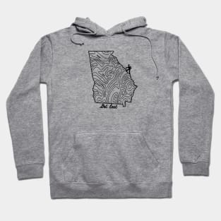 Get Lost Hiking Topographic Art Hike Georgia State Map Hoodie